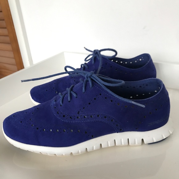 Cole Haan Suede ZeroGrand Wingtip Oxford Sneakers - Picture 4 of 12
